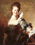 Jean Honore Fragonard Portrait of a Singer Holding a Sheet of Music oil